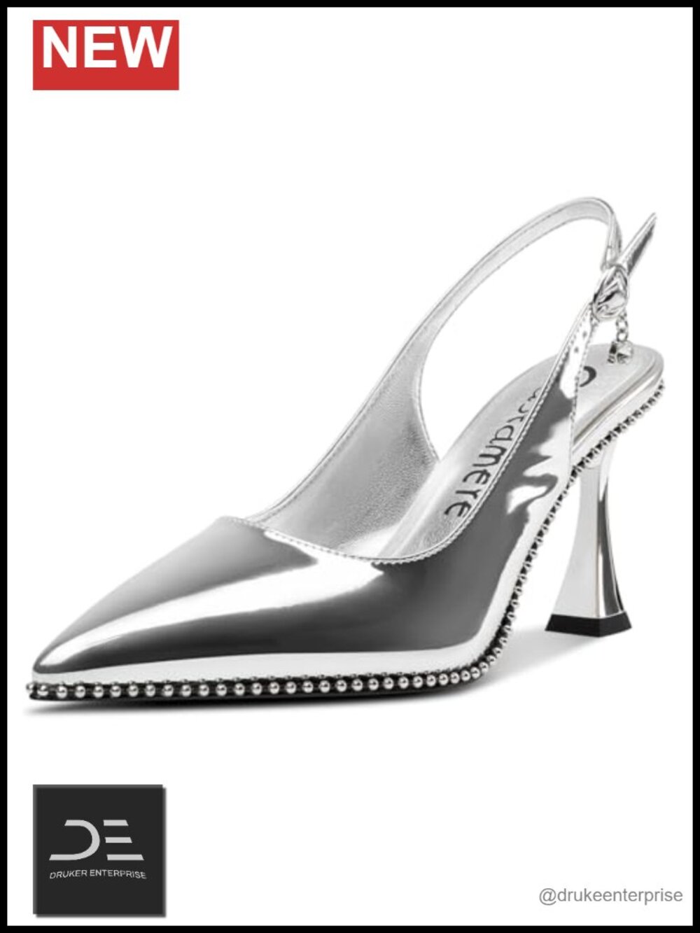 Beaded Slingback Kitten Heels - Chunky High Heels Wedding Party Prom Dress